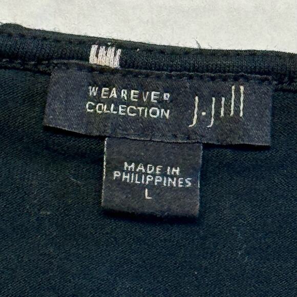 J. Jill Wearever Collection Sleeveless V-Neck Top Women L Black Tan Abstract - Picture 5 of 6